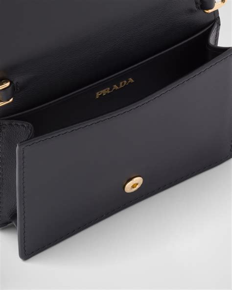 prada cardholder with shoulder strap|Prada wallet logo.